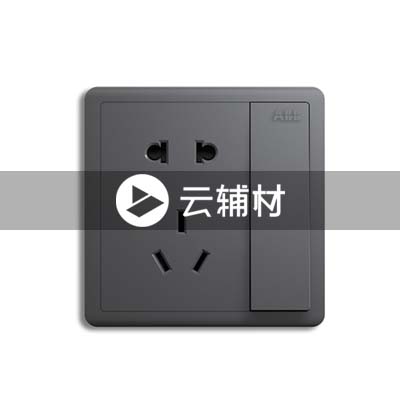 AQ225-EG二位二三极带开关插座 10A，灰色