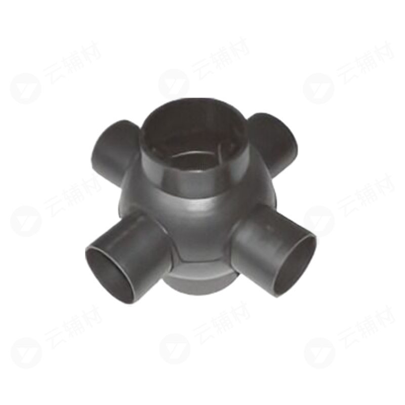 联塑HDPE管件 90多出口球通（六通）DN160x63