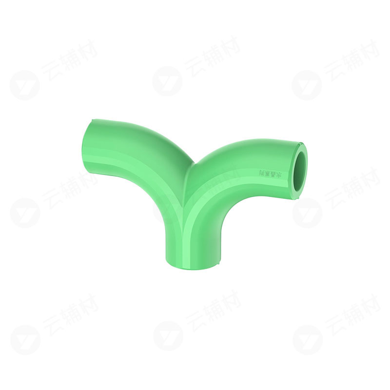 伟星绿色ppr水晶配件 Y型顺水三通dn20